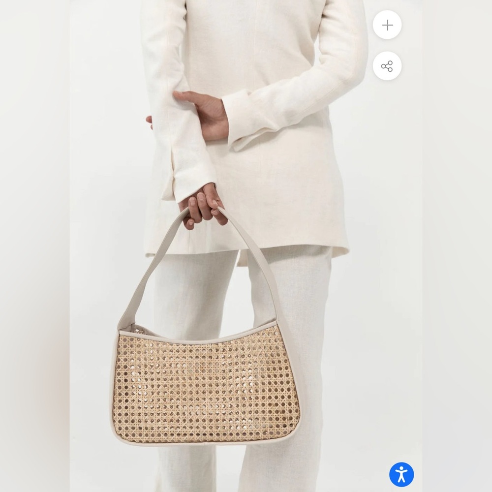 St. Agni Tan and Cream Woven Bag
